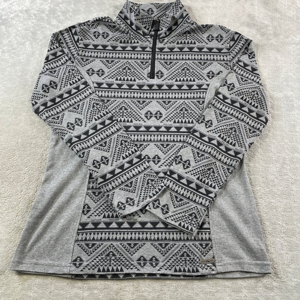 Powder River Outfitters 1/4 Zip Pullover Mens Large Gray Aztec Southwestern